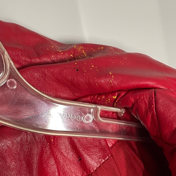 Y2K Vintage 80s Gino Di Giorgio Red Leather Batwing Jacket - Picture 3 of 10